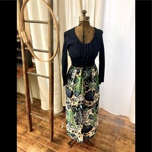 Vintage 70’s maxi with lace up bodice